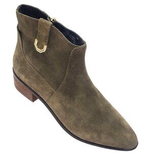 Cole Haan Women's Maci W18686 Size 10B Olive Green Suede Almond Toe Ankle Boots